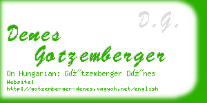 denes gotzemberger business card